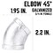 B & K STZ Industries 3/4 in. FIP each X 3/4 in. D FIP Galvanized Malleable Iron 45 Degree Elbow 311UPE45-34 - alternate 4